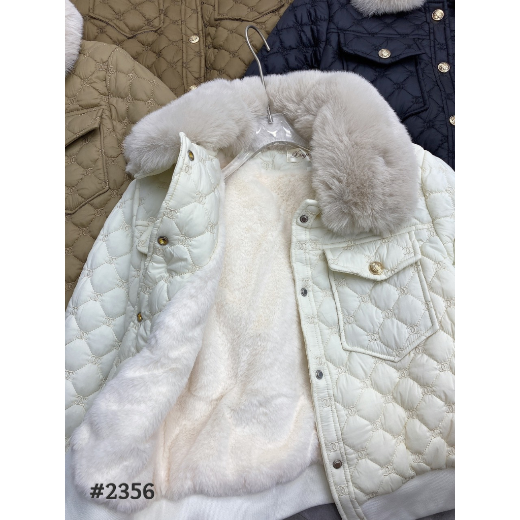 ÁO PHAO LÓT LÔNG TRẦN TRÁM CỔ LÔNG CHA NEO 2356