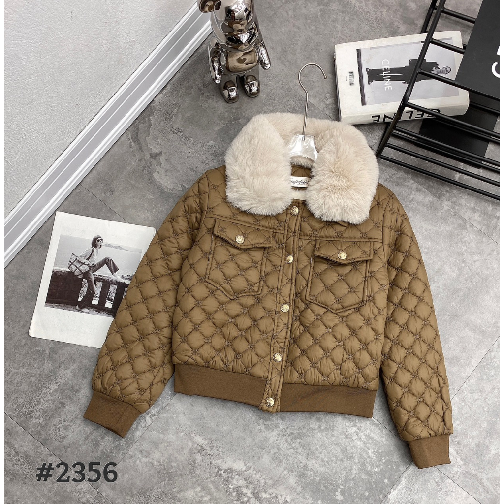 ÁO PHAO LÓT LÔNG TRẦN TRÁM CỔ LÔNG CHA NEO 2356