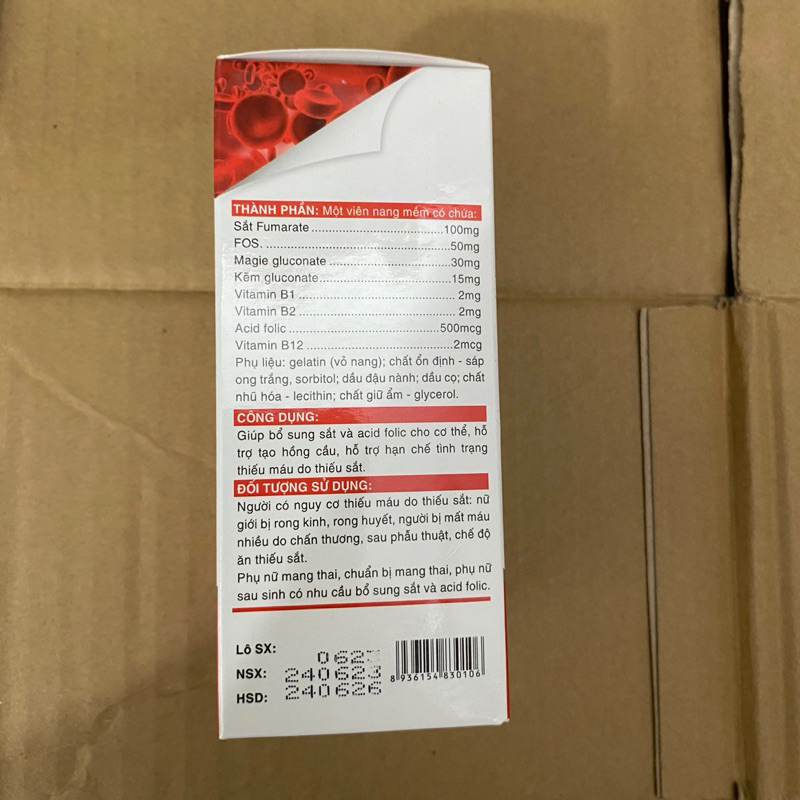 Hộp 30 Viên uống bổ máu bổ sung sắt Acid Folic cho cơ thể FE MAMA DK - bổ sung sắt cho phụ nữ có thai và cho con bú