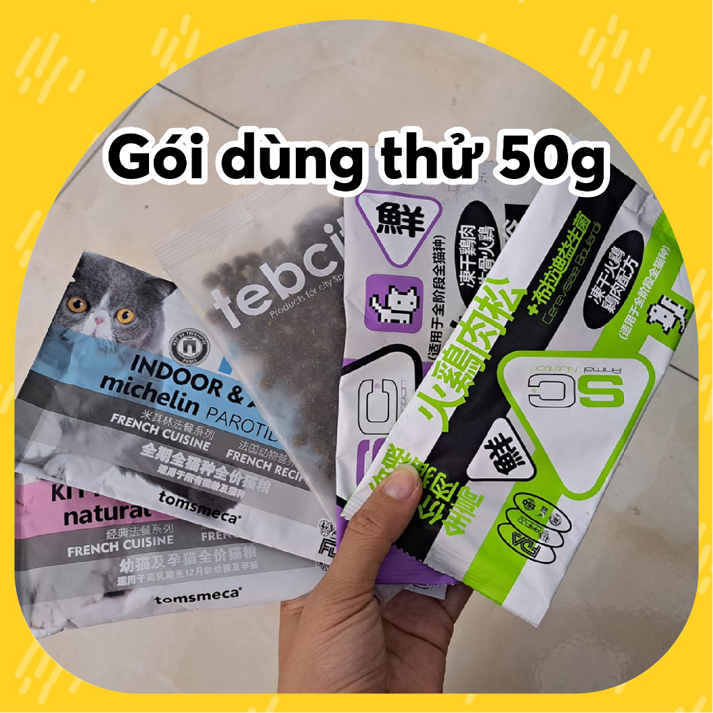 Hạt thức ăn cho mèo Mister Donut, Teb City, SC gói dùng thử 50g