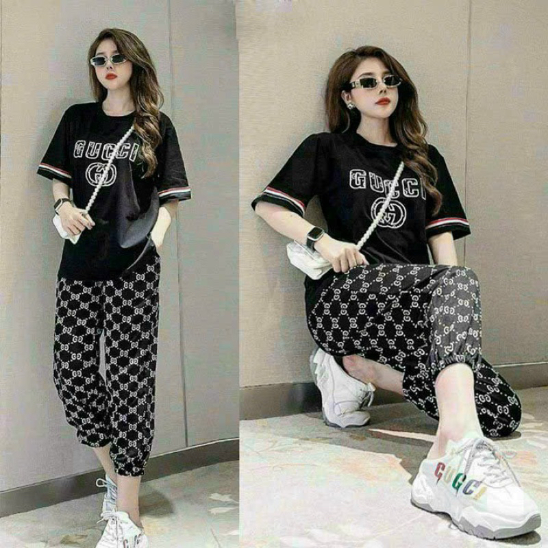 BỘ THUN QUẦN DÀI ÁO PHOM RỘNG THÊU CHỮ ĐỦ SIZE 40-70kg