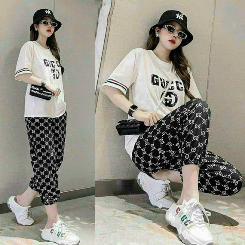 BỘ THUN QUẦN DÀI ÁO PHOM RỘNG THÊU CHỮ ĐỦ SIZE 40-70kg