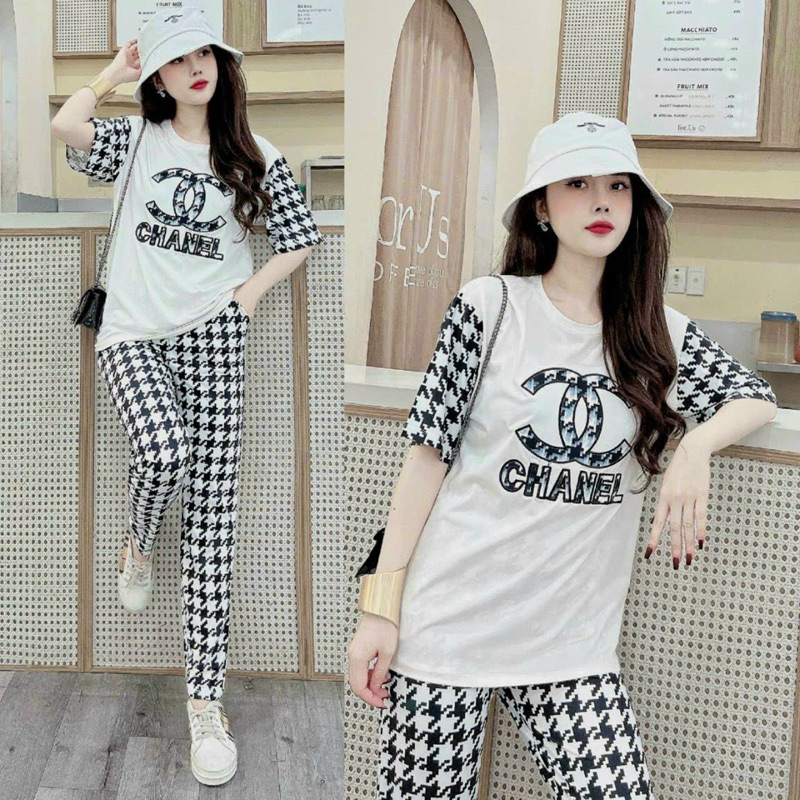 BỘ THUN QUẦN DÀI ÁO PHOM RỘNG THÊU CHỮ ĐỦ SIZE 40-70kg