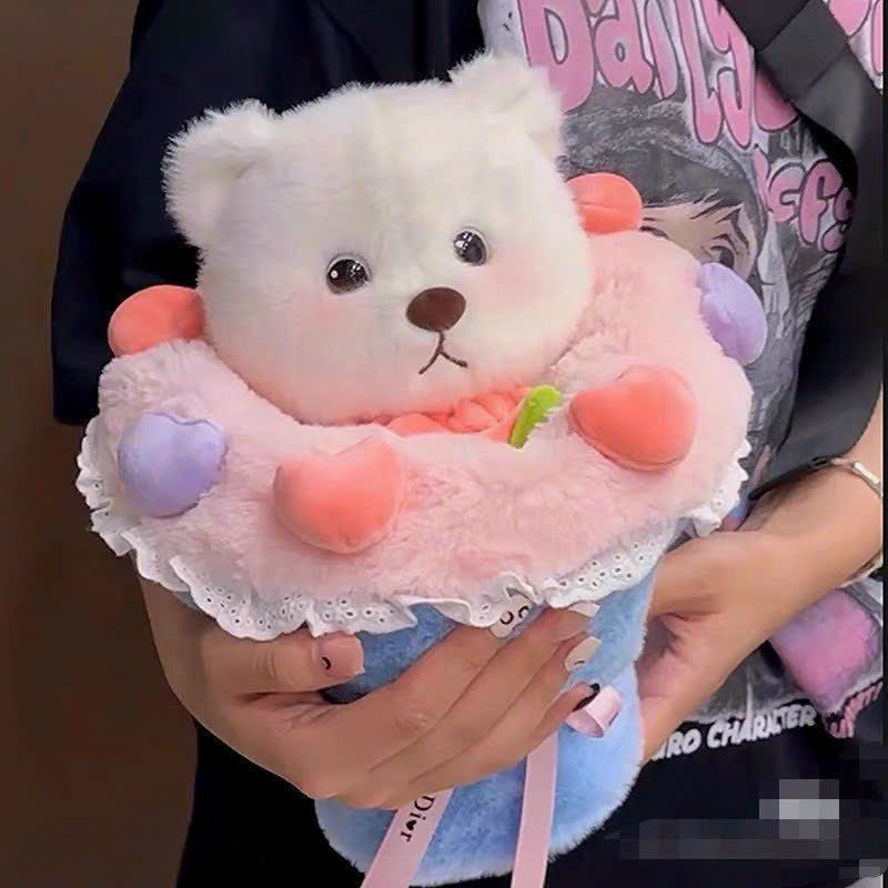 🎀SẴN-2 Trong1🎀Gấu Bông con Thỏ Bunny Bông Dễ Thương, Bó hoa thỏ 2 trạng thái siêu cute hột me tặng người yêu bạn bè
