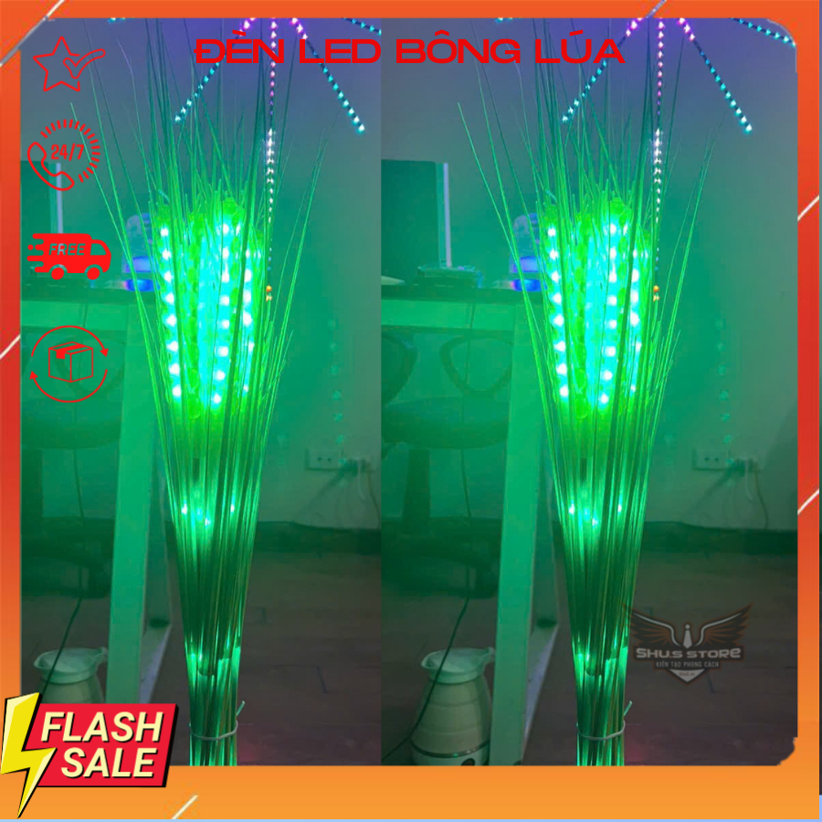 Đèn Led Bông Lúa Vàng Tài Lộc Bó 10 Bông Có Tụ Nhôm Chống Cháy Nổ Loại 14 Hạt Cao 95cm Tặng Kèm Phích Cắm
