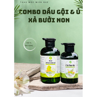 Combo Dầu gội bưởi thảo dược tự nhiên và Kem ủ xả tóc giảm gàu ngứa giảm rụng tóc 500ml