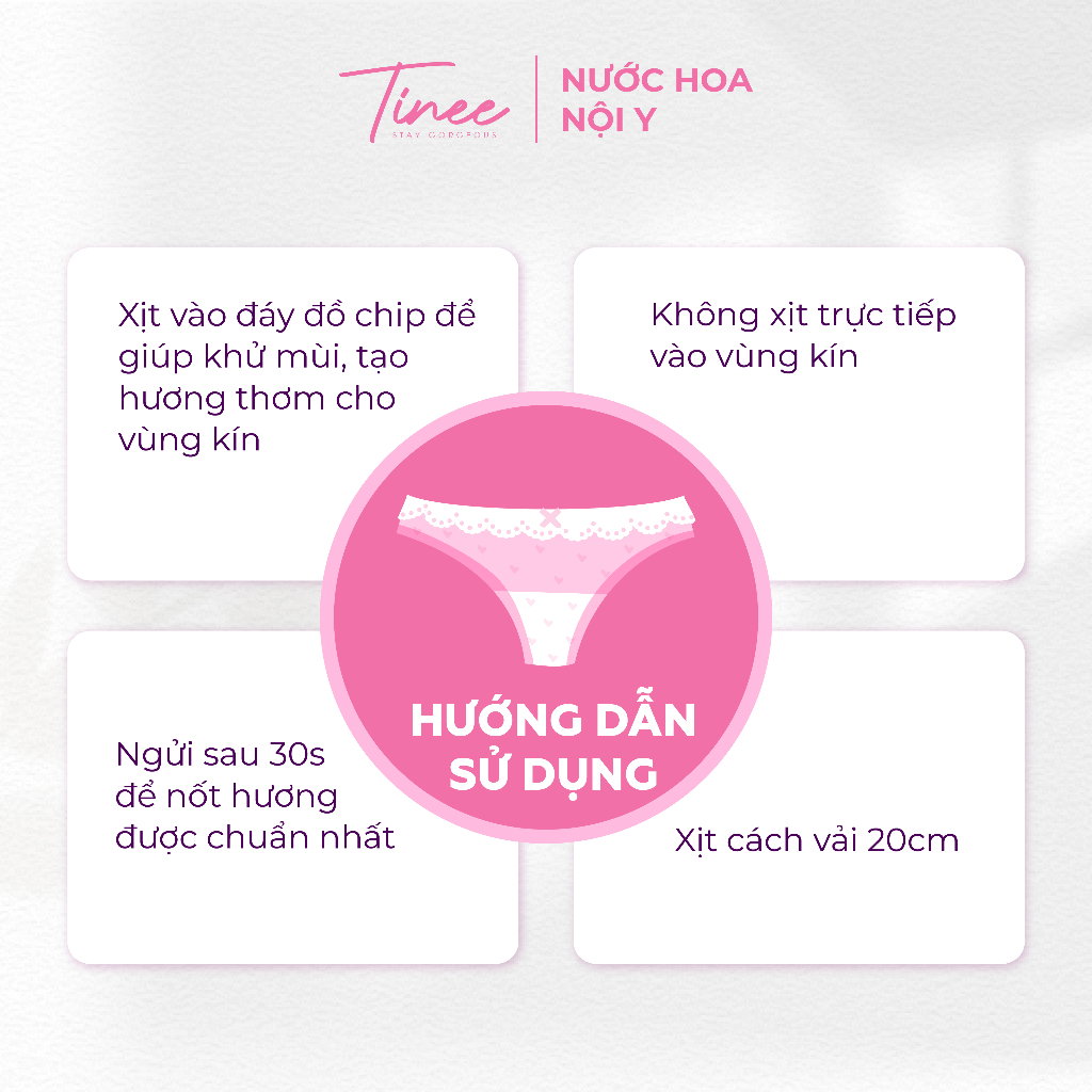 Nước Hoa Vùng Kín Vải Nội Y Tinee  Nước Hoa Vùng Kín 3 Tầng Hương 10ml