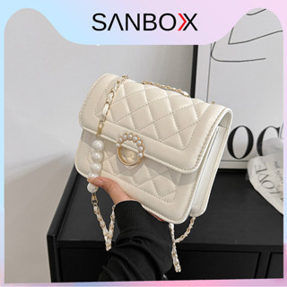 Túi xách nữ đeo chéo mini dáng công sở Sanbox Shop nắp gập quai phối xích thời trang sành điệu dự tiệc