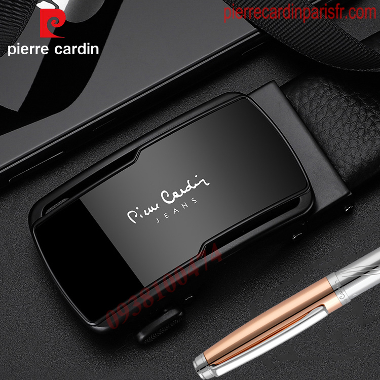 Thắt lưng Pierre Cardin chính hãng dây da bò thật khóa chốt tự động PCJ1044