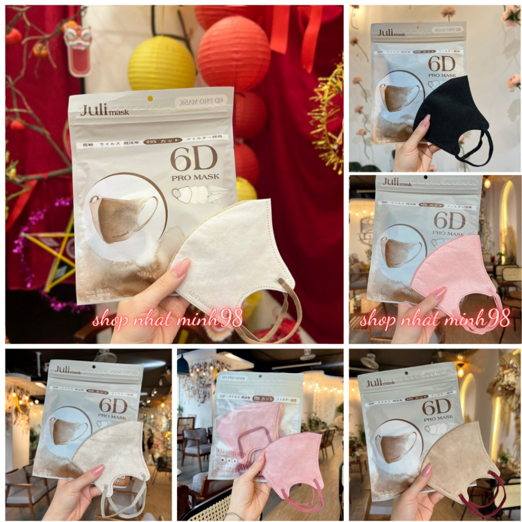 Thùng 60 Chiếc 6d JULi Pro Max 4 Lớp, Mềm Mại, Kháng Khuẩn, Chống Nước, Chống Bụi Mịn, Sản Phẩm Đang