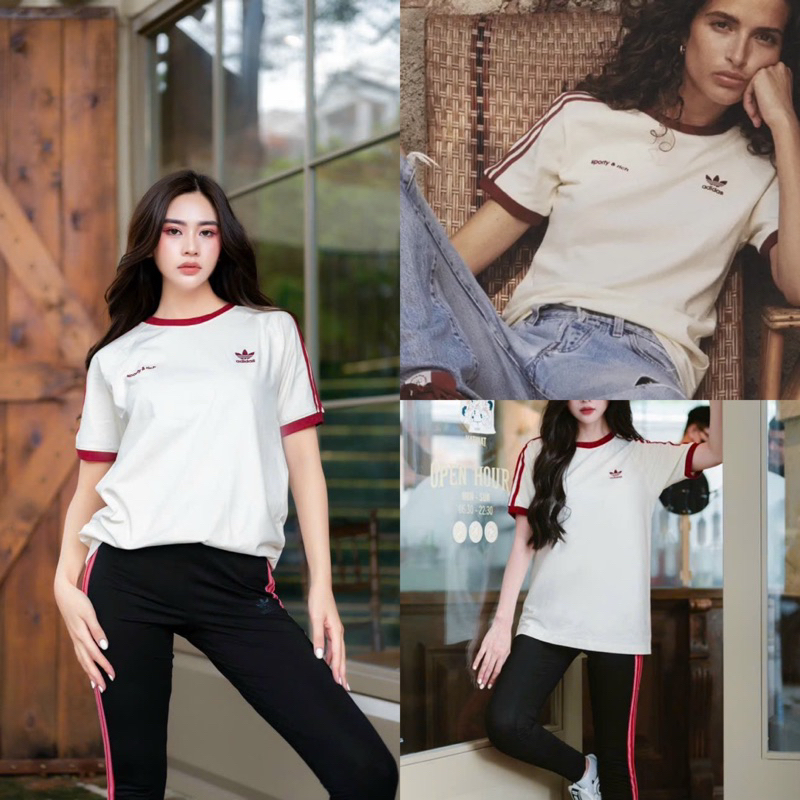 | Mẫu NEW HÌNH THẬT | Áo thun adida|| s basic trơn logo thêu from nam nữ Sẵn Hàng