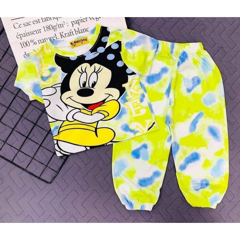 ĐỒ BỘ THUN BÉ TRAI BÉ GÁI NGẮN TAY QUẦN DÀI IN 3D HOẠT HÌNH DỄ THƯƠNG