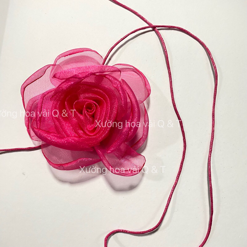 Choker Bông Voan Hồng 9.5 cm