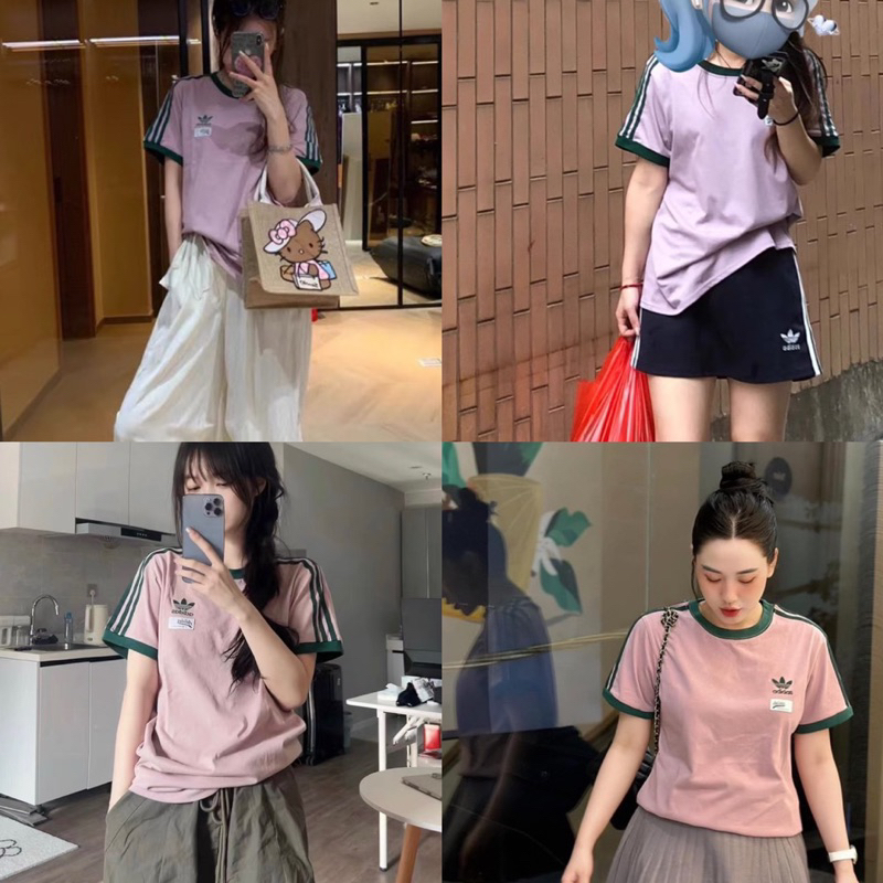| Mẫu NEW HÌNH THẬT | Áo thun adida|| s basic trơn logo thêu from nam nữ Sẵn Hàng
