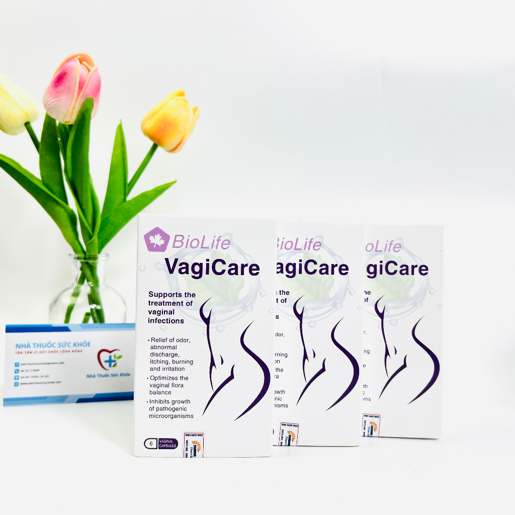 Biolife Vagicare - Giảm nấm ngứa, nhiễm khuẩn, Optibac Tím - Men Vi Sinh Phụ Khoa, Chăm Sóc Vùng Kín