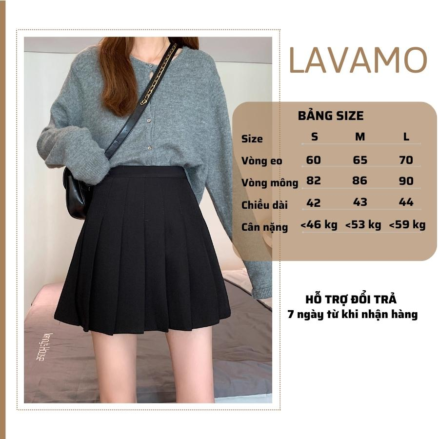 Chân váy tennis nữ bigsize xòe teniss ngắn đen xám trắng có quần trong LAVAMO CV019