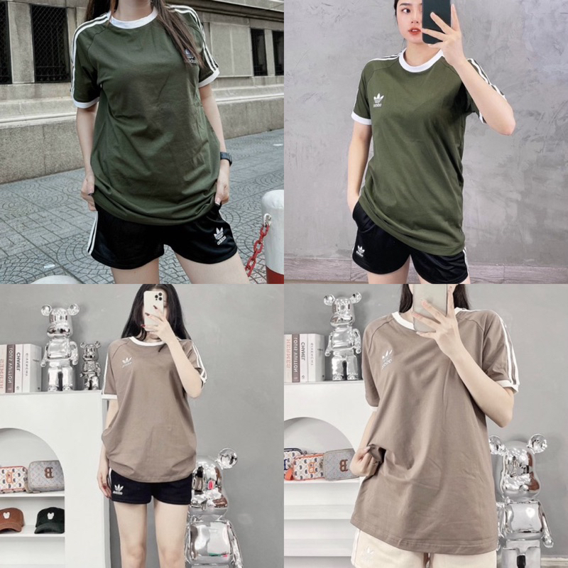 | Mẫu NEW HÌNH THẬT | Áo thun adida|| s basic trơn logo thêu from nam nữ Sẵn Hàng