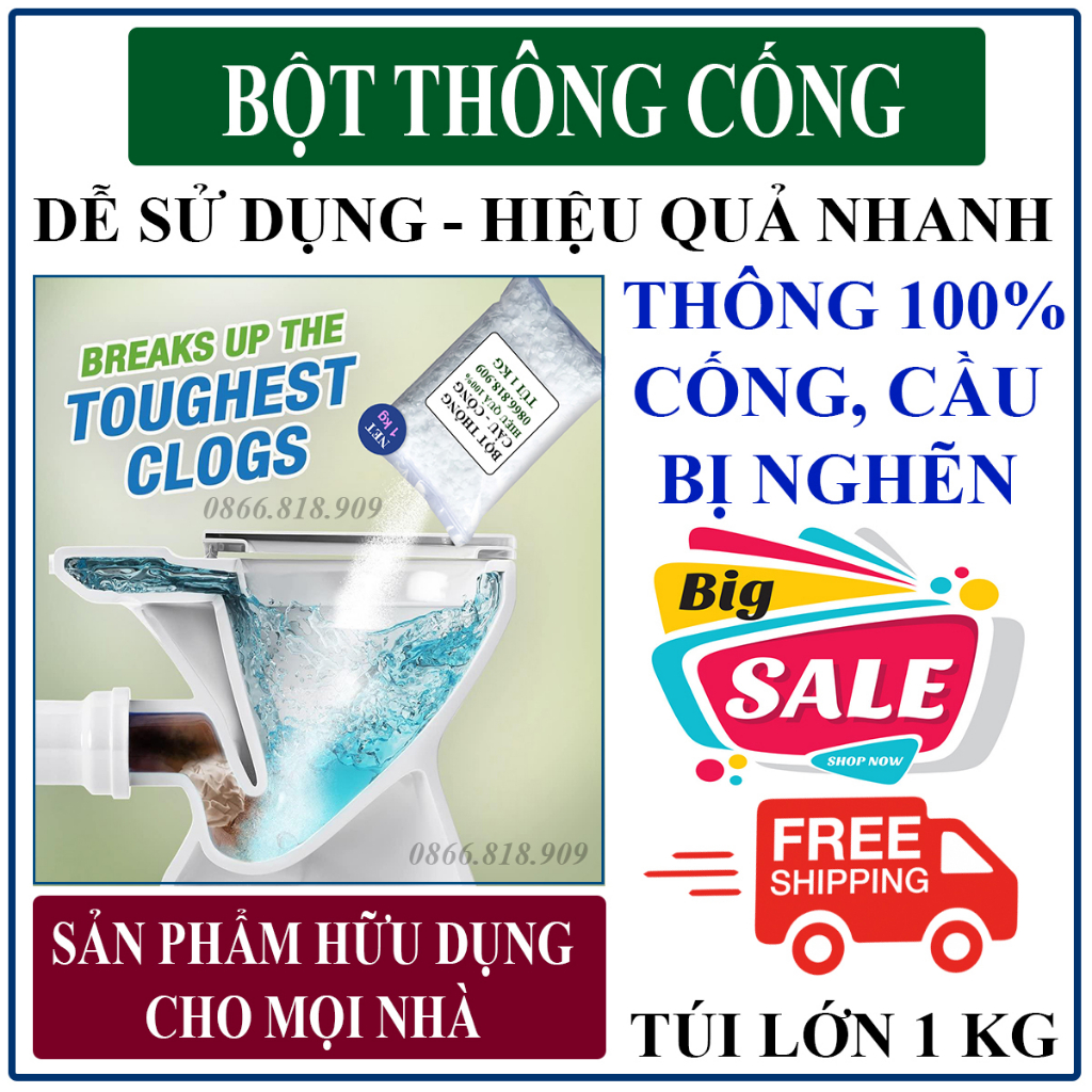 Bột Thông Công Chống Tắt Bồn Cầu 1 Kg