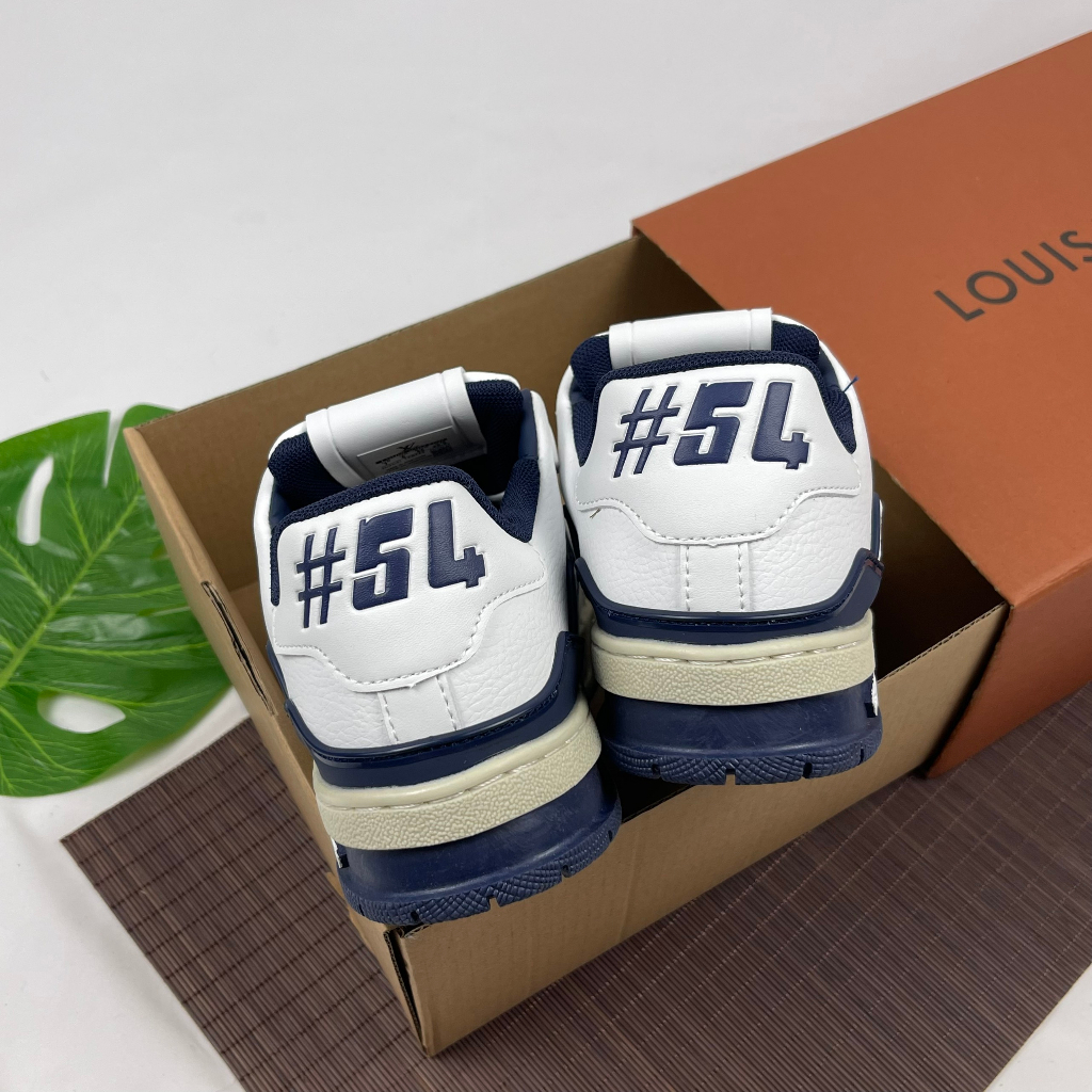 Giày Thể Thao Louis Vuitton Lv Trainer #54 Signature Marine Blue Best Xịn,Giày Sneaker LV54 Xanh Navy Trắng Sữa