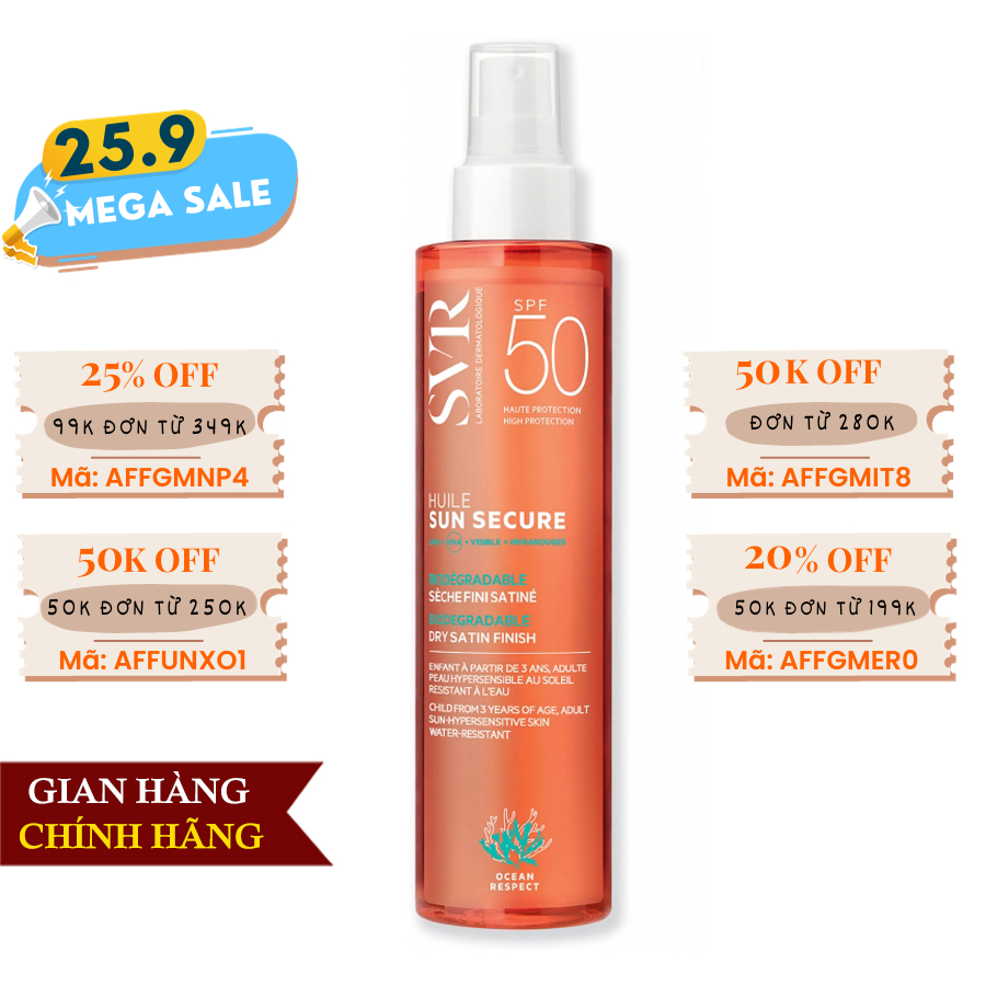 Xịt Chống Nắng SVR Huile Sun Secure Sun Oil SPF50 200ml