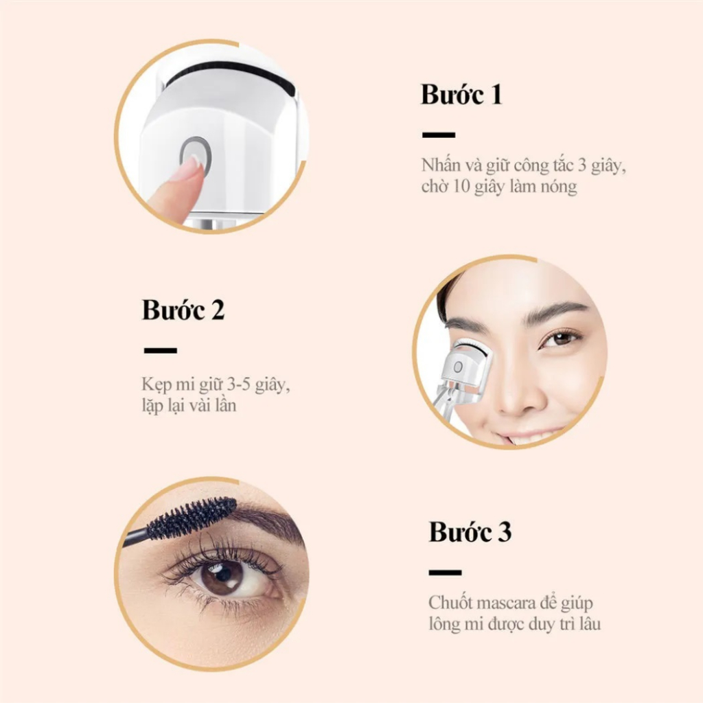 Kẹp Mi Nhiệt Thông Minh - Làm Cong, Nâng Mi Nhanh Chóng,Chống Nước paris01.shop