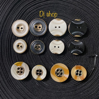 Set 5 nút áo cúc áo khuy cúc vest kim tuyến 2 lỗ