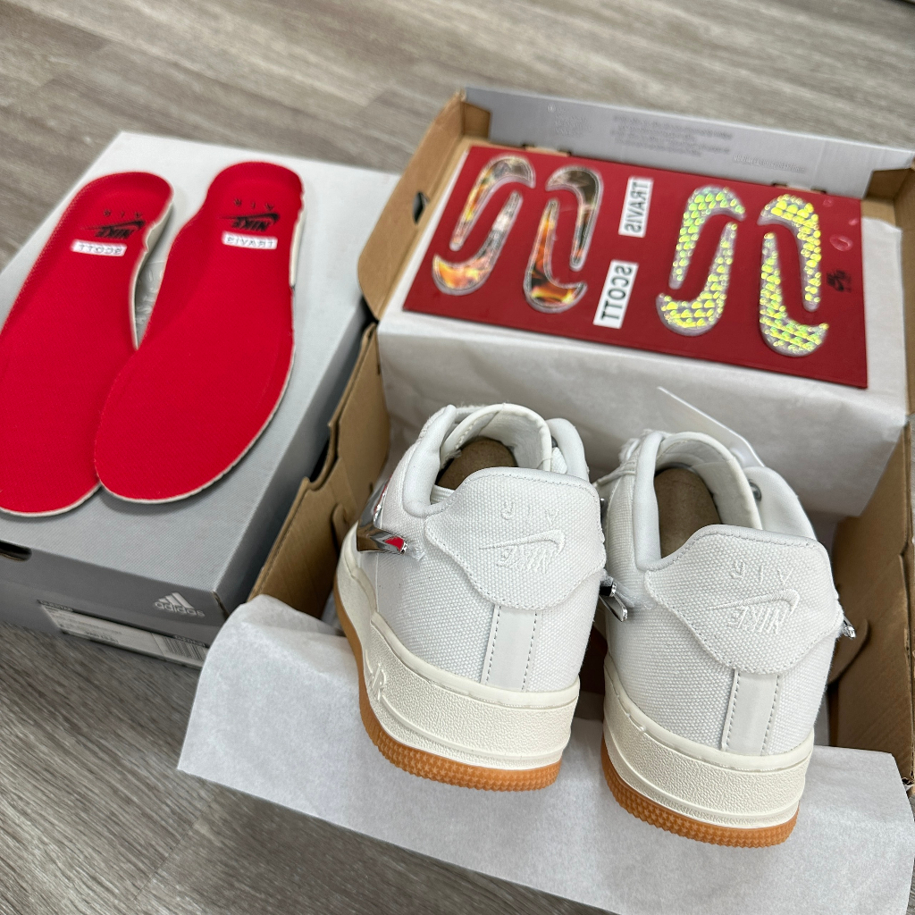 Giày thể thao Nike Air Force 1 Travis Scott White Pk God Factory hottrend 2023 full box+bill phụ kiện