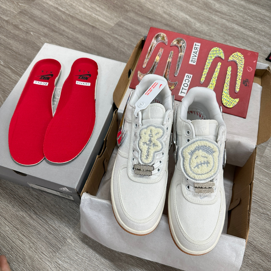 Giày thể thao Nike Air Force 1 Travis Scott White Pk God Factory hottrend 2023 full box+bill phụ kiện