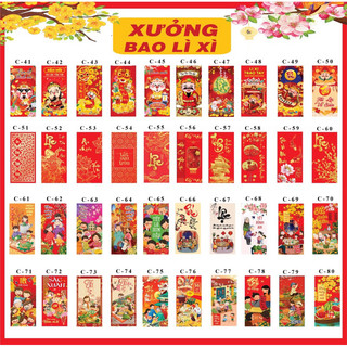 3000 bao lì xì tặng kèm bọc kiếng, bao lì xì tết