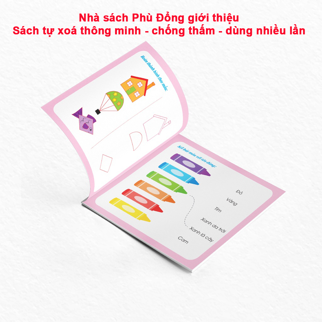 Sách - Tự Xóa Thông Minh - Bộ 4 Cuốn - Bé Học Chữ Số, Chữ Cái, Nét Bút Đầu Tiên, Hình Khối Và Màu Sắc