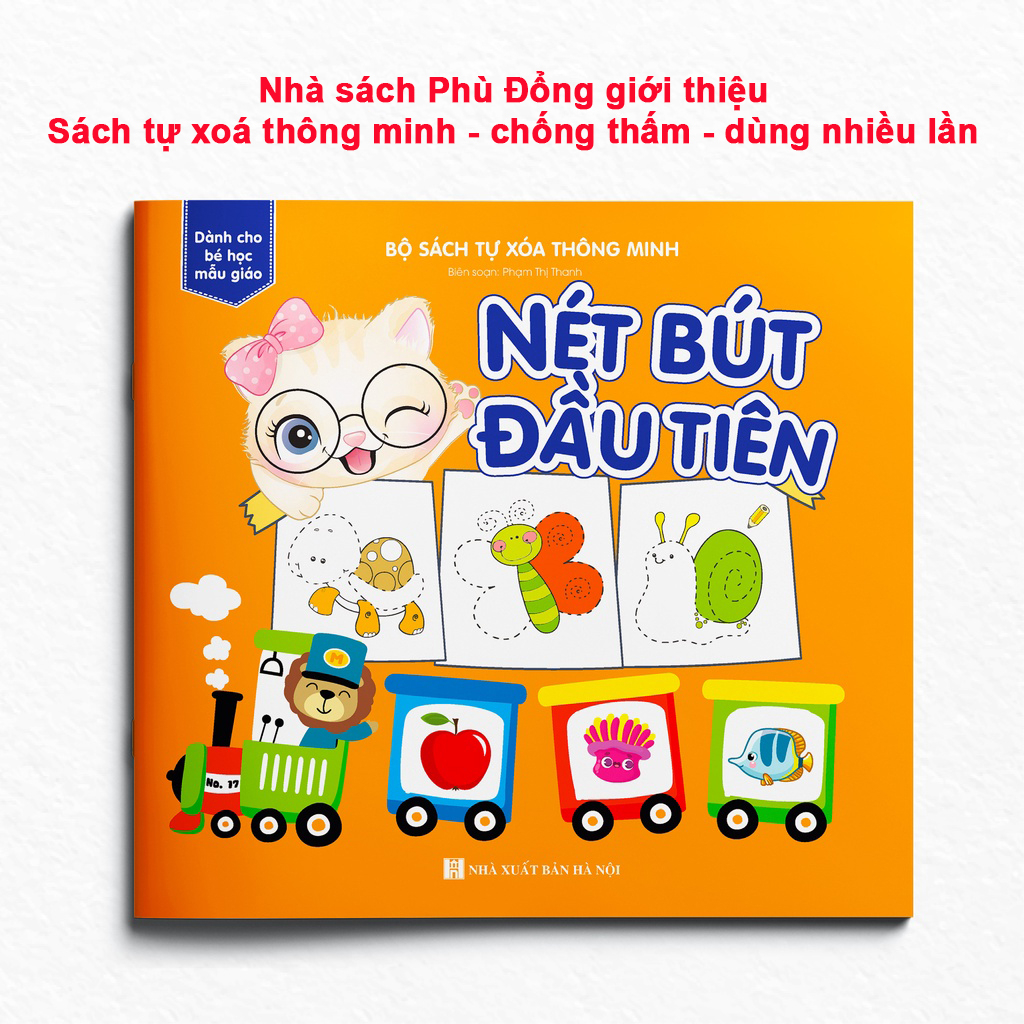 Sách - Tự Xóa Thông Minh - Bộ 4 Cuốn - Bé Học Chữ Số, Chữ Cái, Nét Bút Đầu Tiên, Hình Khối Và Màu Sắc