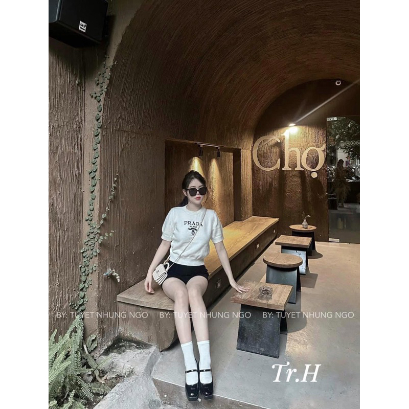 Áo len thêu prada siêu xinh