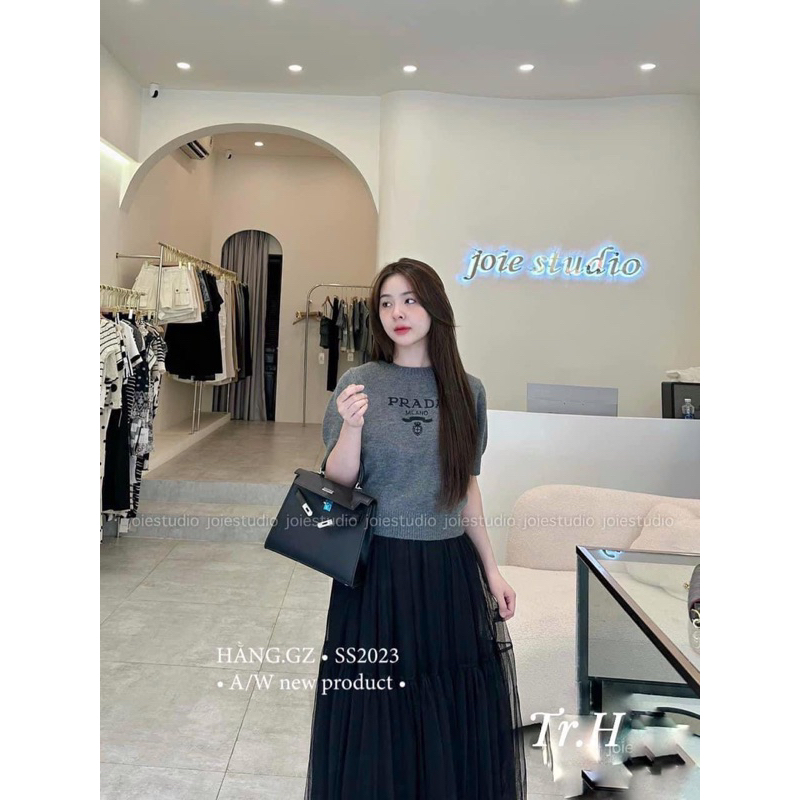 Áo len thêu prada siêu xinh