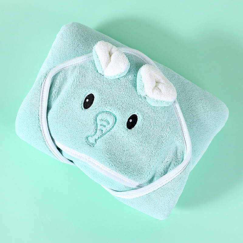 Khăn ủ quấn cho bé sơ sinh có mũ hình thú xinh xắn và dễ thương,khăn tắm có mũ quấn bé thấm hút tốt A165