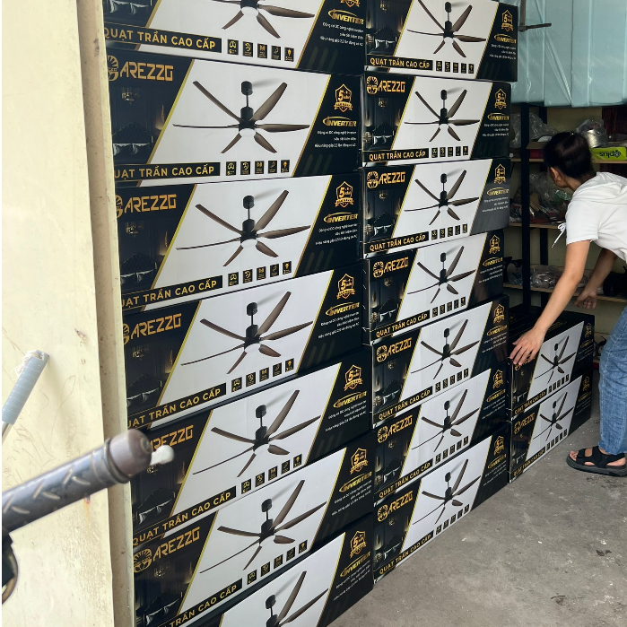 Quạt trần đèn 6 cánh trang trí phòng khách, nhà bếp, phòng ngủ  AREZZO mã ARZ-QS019