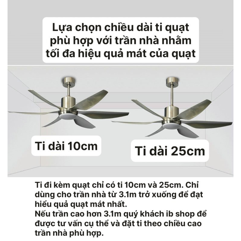 Quạt trần đèn 6 cánh trang trí phòng khách, nhà bếp, phòng ngủ  AREZZO mã ARZ-QS019