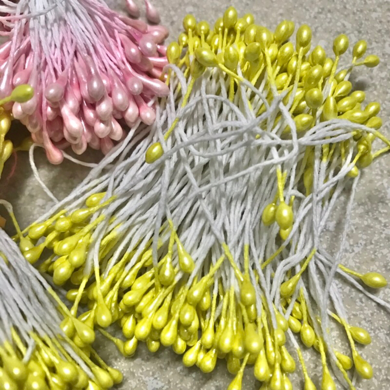 Nhuỵ hoa giả sợi 2 đầu làm hoa handmade