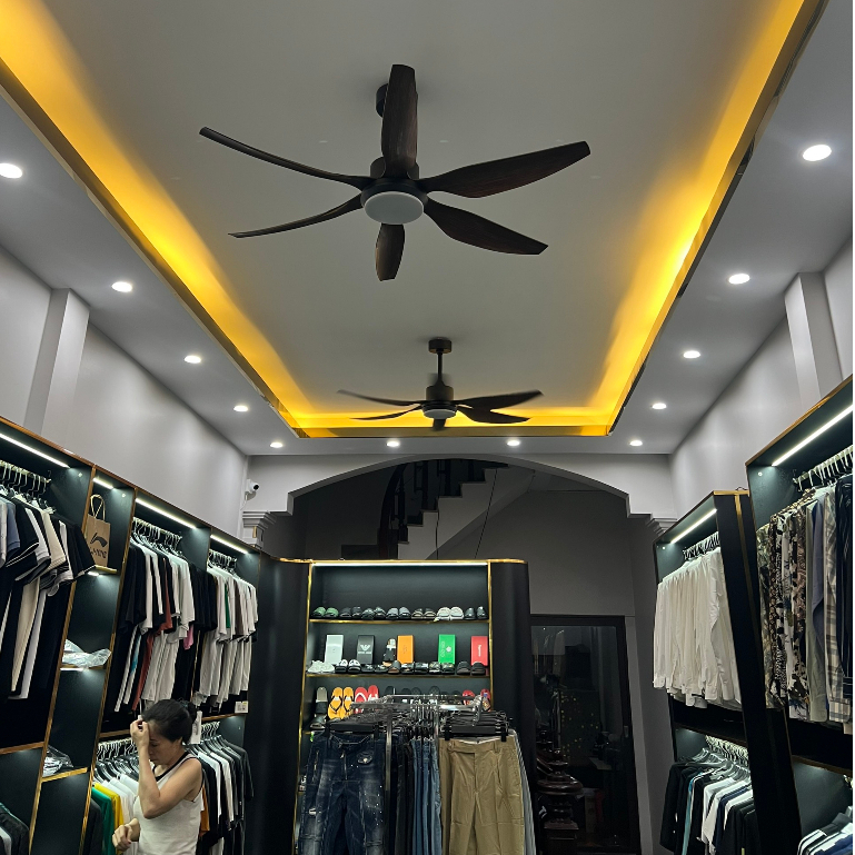 Quạt trần đèn 6 cánh trang trí phòng khách, nhà bếp, phòng ngủ  AREZZO mã ARZ-QS019