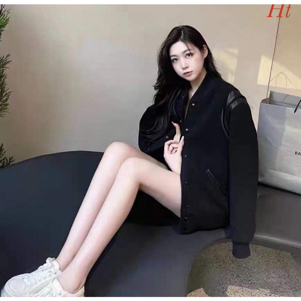 Áo Khoác Bomber Teddy Nam Nữ dạ phối da