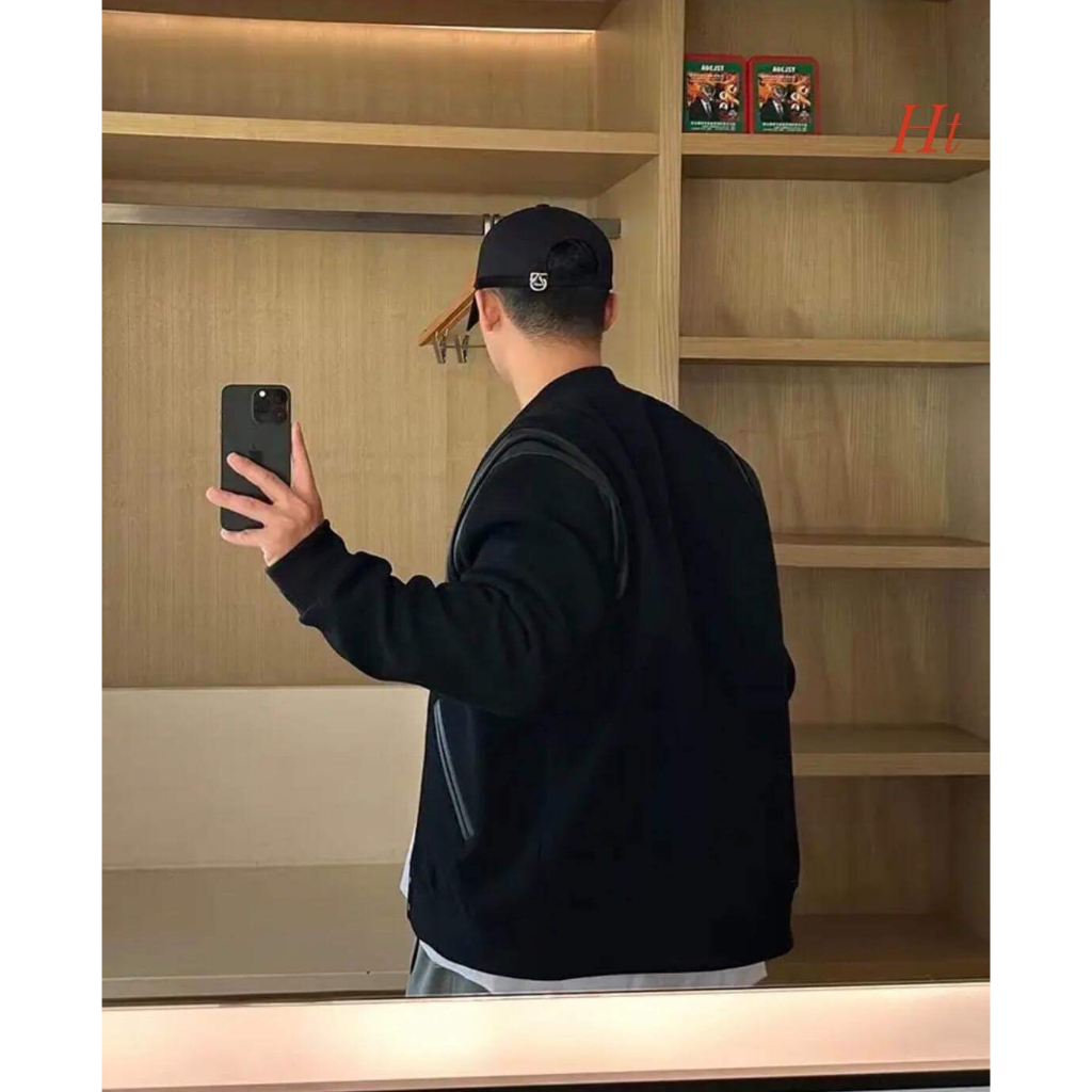 Áo Khoác Bomber Teddy Nam Nữ dạ phối da