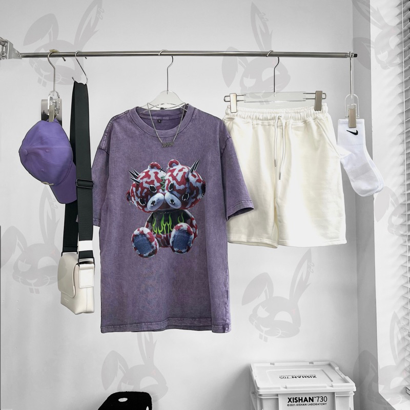 Set áo thun wash và short unisex