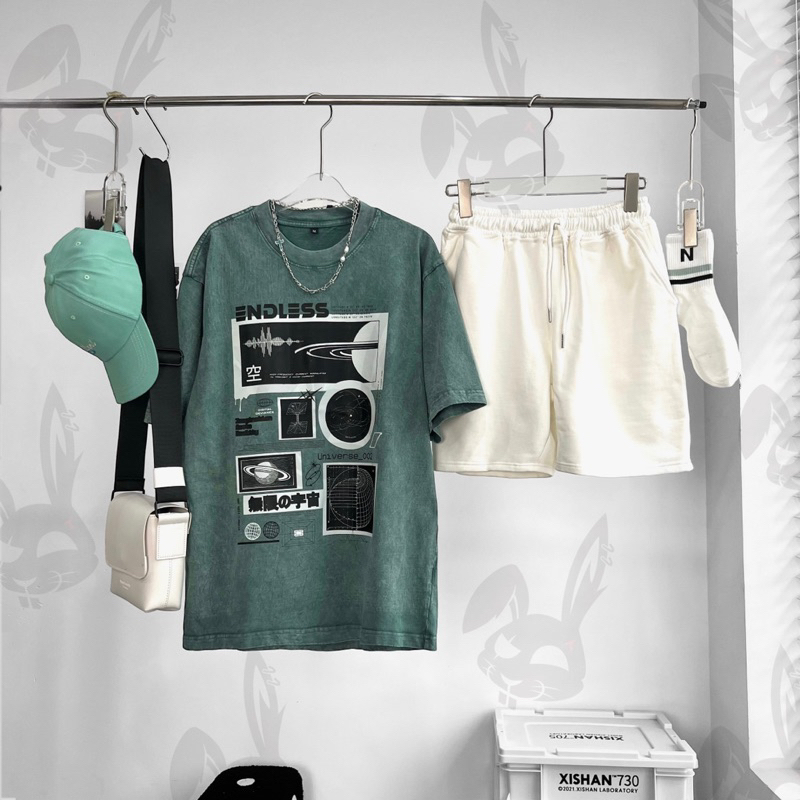 Set áo thun wash và short unisex