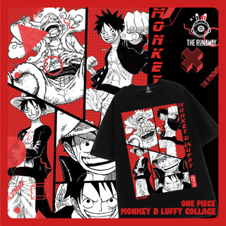 Áo phông one piece: monkey d.luffy collage 100% cotton nam / nữ by the runaway