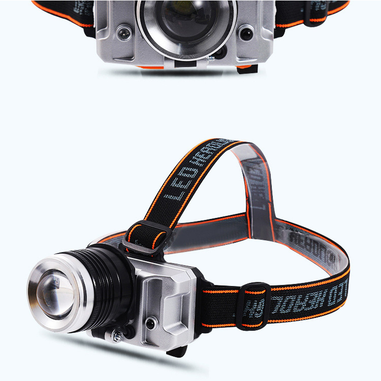 Đèn pin đội đầu 1 bóng siêu sáng chiếu xa 200m chống thấm nước 3 chế độ sáng có zoom xa gần đèn pin đeo trán đèn đội đầu