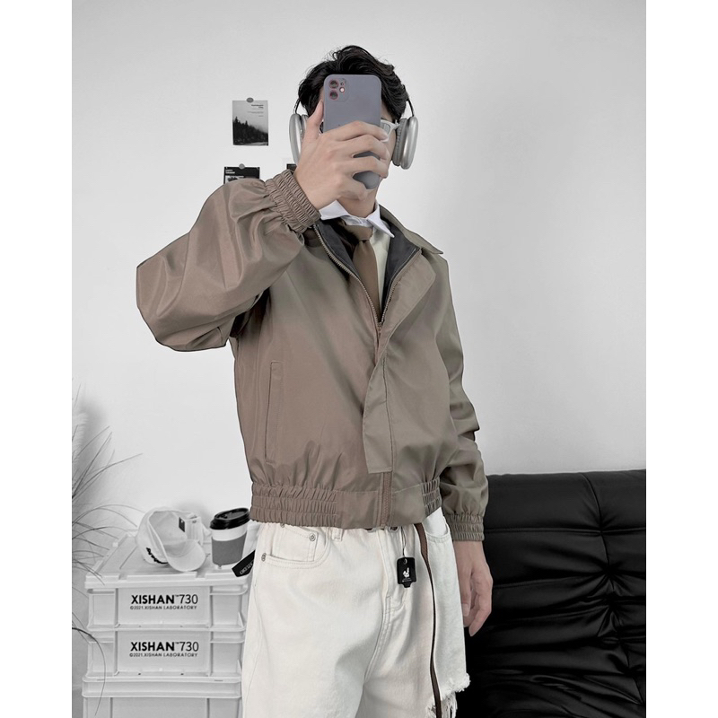 Áo khoác bomber unisex,thiết kế form crop