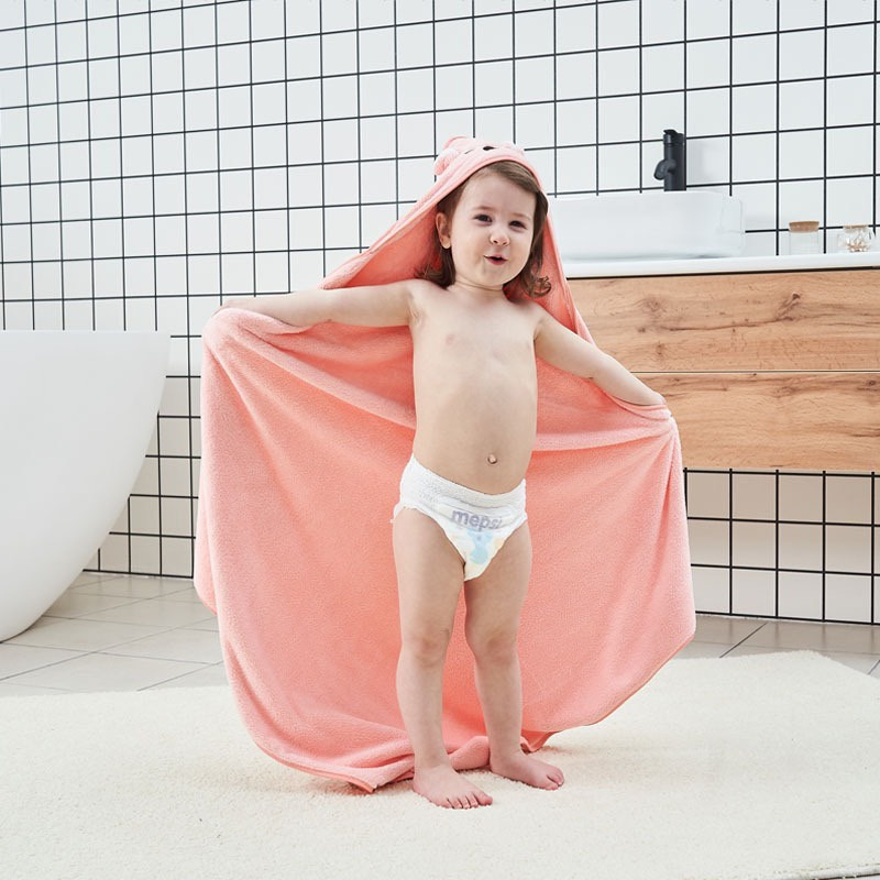 Khăn ủ quấn cho bé sơ sinh có mũ hình thú xinh xắn và dễ thương,khăn tắm có mũ quấn bé thấm hút tốt A165