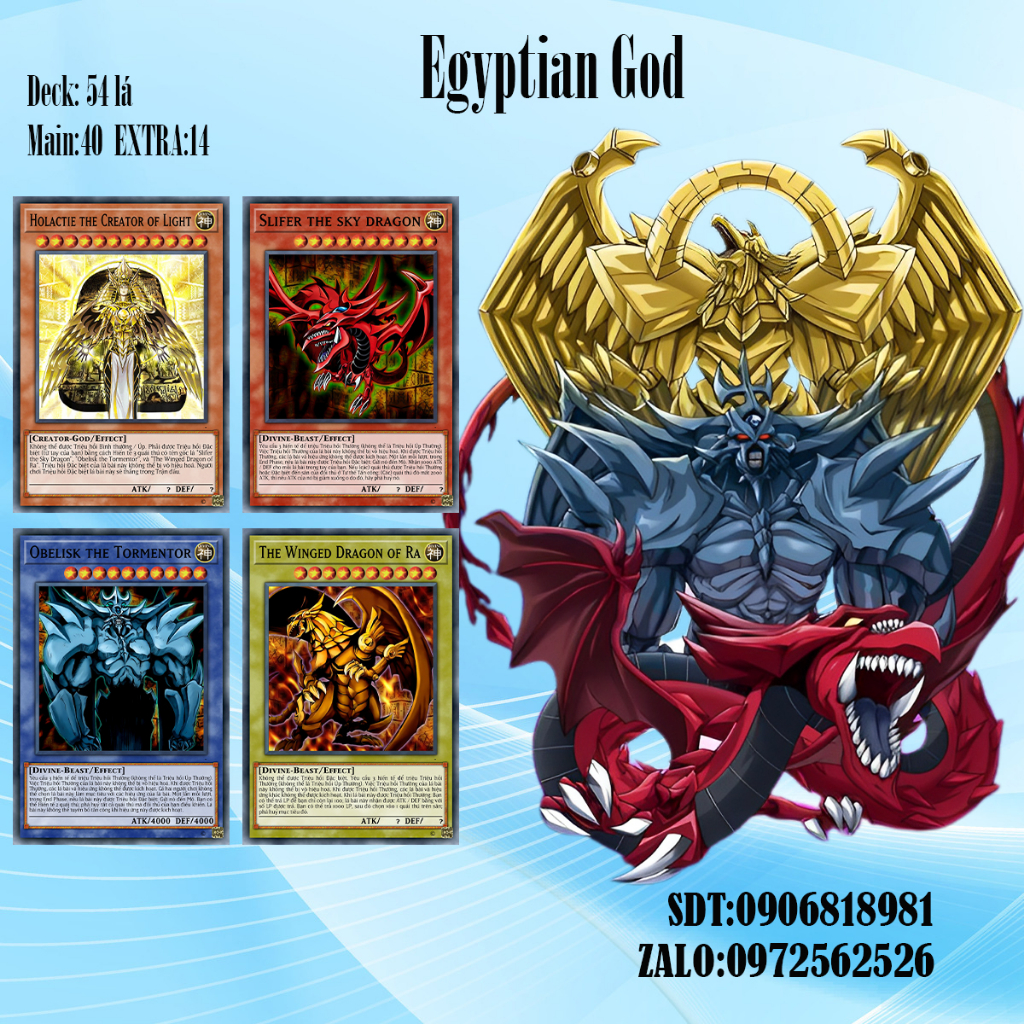 Bài YuGiOh - Bộ 54 lá bài Egyptian God - Egyptian God Deck - Card Game VN Giá Rẻ
