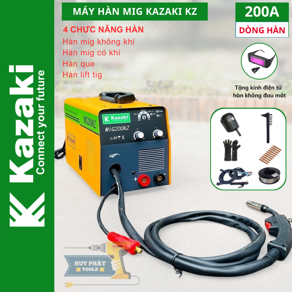 Máy hàn mig Kazaki KZ - 4 chức năng hàn cho gia đình và thợ sử dụng cuộn hàn 1kg và 5kg