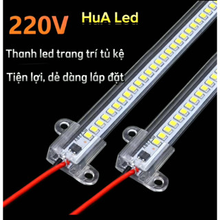   KHÔNG GỒM DÂY NGUỒN  Thanh led điện áp 220V trang trí tủ kệ đèn led thanh 1m 0.5m 0.3m 