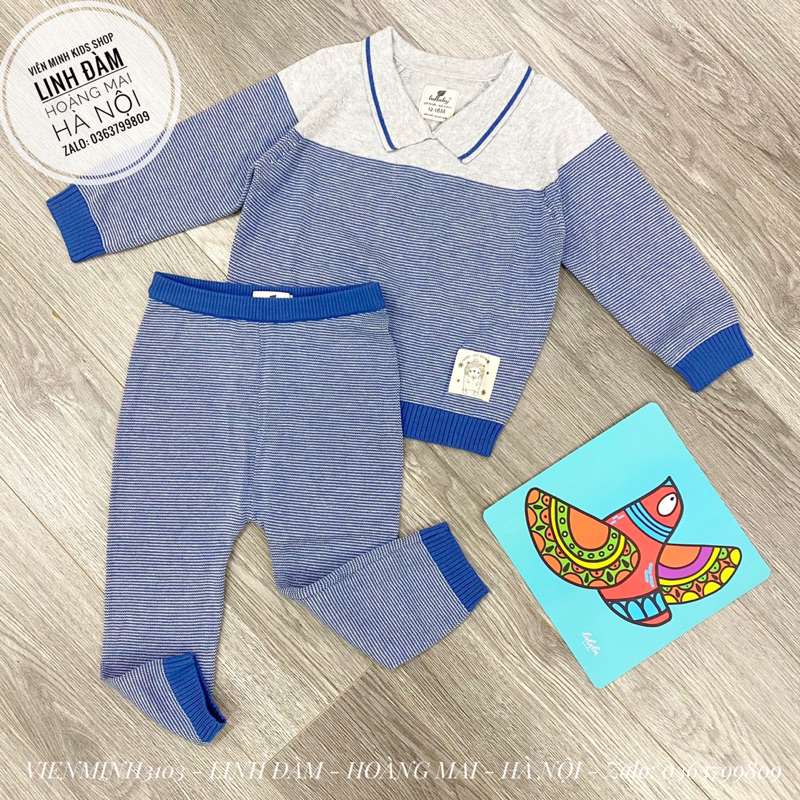 LULLABY Bộ quần áo len cho bé trai bé gái hãng Lullaby